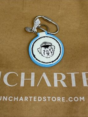 Blue & White Dog Patch Keychain- Uncharted